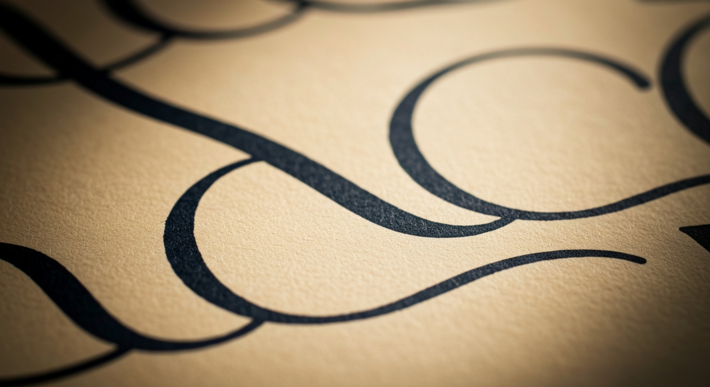 Tideline typeface specimen showing flowing serif letterforms